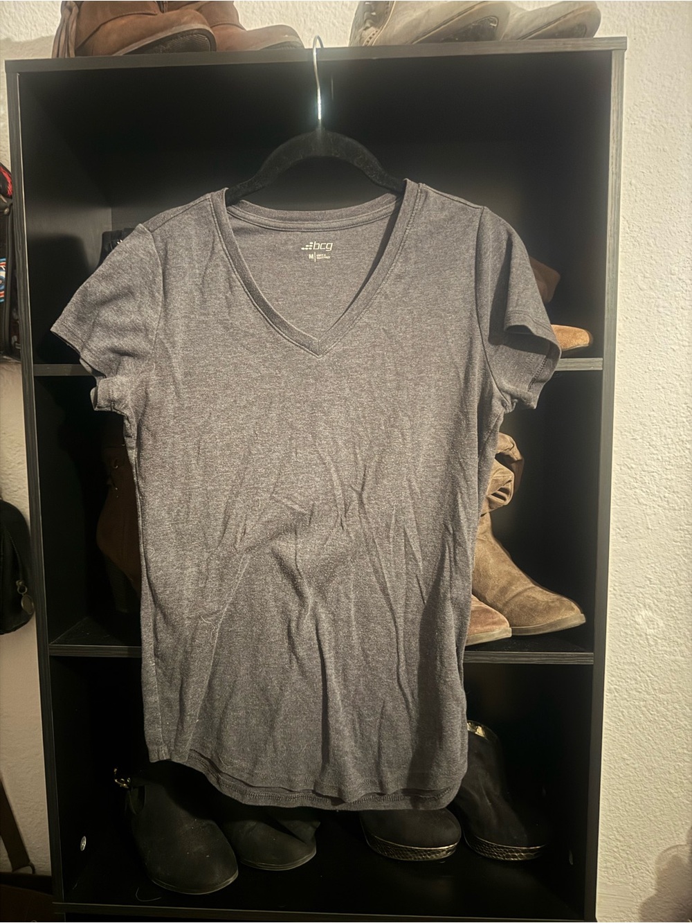 bcg Heather Gray V-Neck Short Sleeve Tee